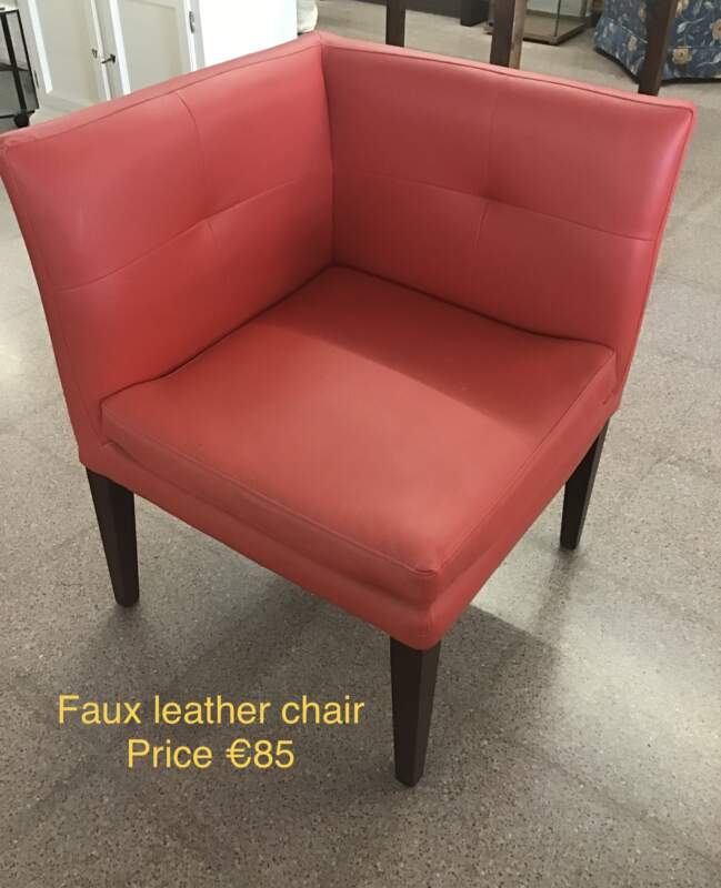 Armchair, Red Faux Leather
