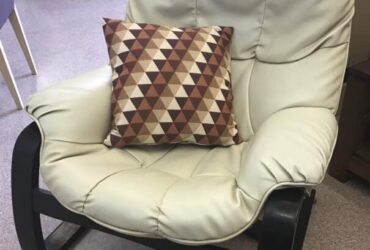 Armchair, Cream Leather