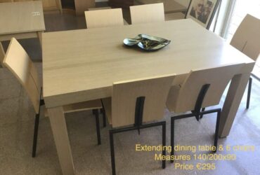 Dining Table & 6 Chairs, Extending