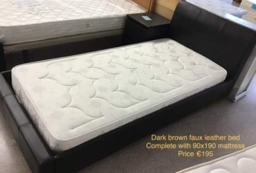 Faux Leather Single Bed