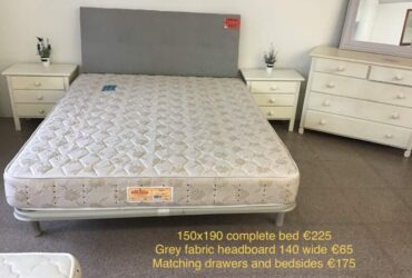 King size Bed, Headboard, Drawers & Bedsides