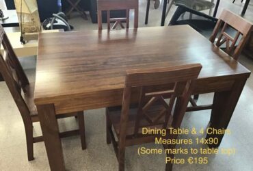 Heavy wood table & 4 Chairs