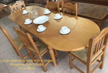 Pine Dining Table & 6 Chairs
