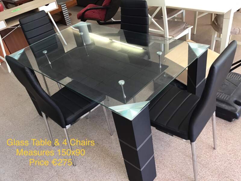 Glass Table & 4 Chairs