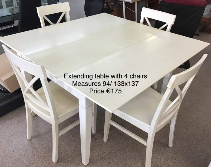 Cream Table & 4 Chairs