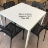 Small White Dining Table & 4 Chairs