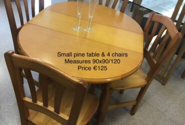 Pine table and 4 chairs