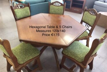 Heavy Oak Table & Chairs