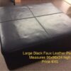Black Faux Leather Pouffe