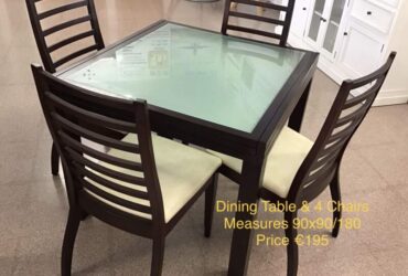 Square Table & 4 Chairs