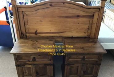 Mexican Pine Headboard & Bedsides