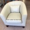 Cream Leather Tub Chair