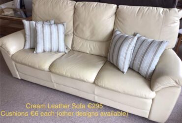 Cream Leather Sofa