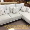 Pale Grey Chaise Sofa