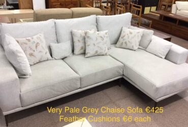 Pale Grey Chaise Sofa