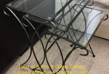 Nest of Iron/ Glass Tables