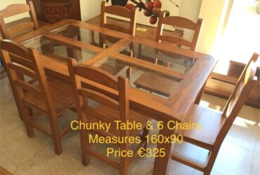 Chunky Dining Table & 6 Chairs