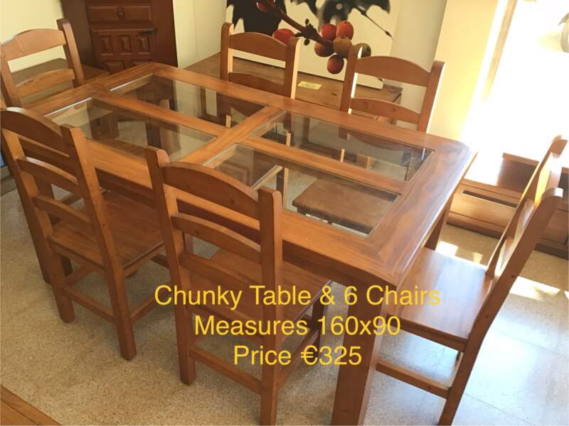 Chunky Dining Table & 6 Chairs