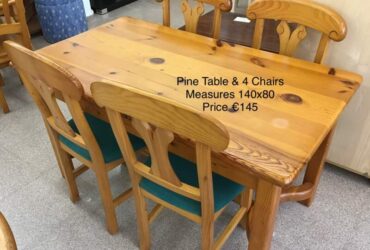 Pine Table & 4 Chairs