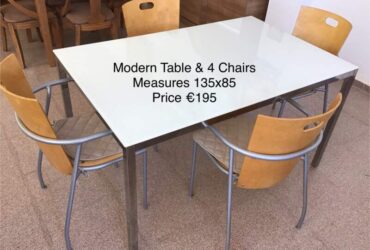 Modern Table & 4 Chairs