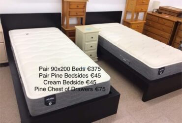 Pair Black Single Beds