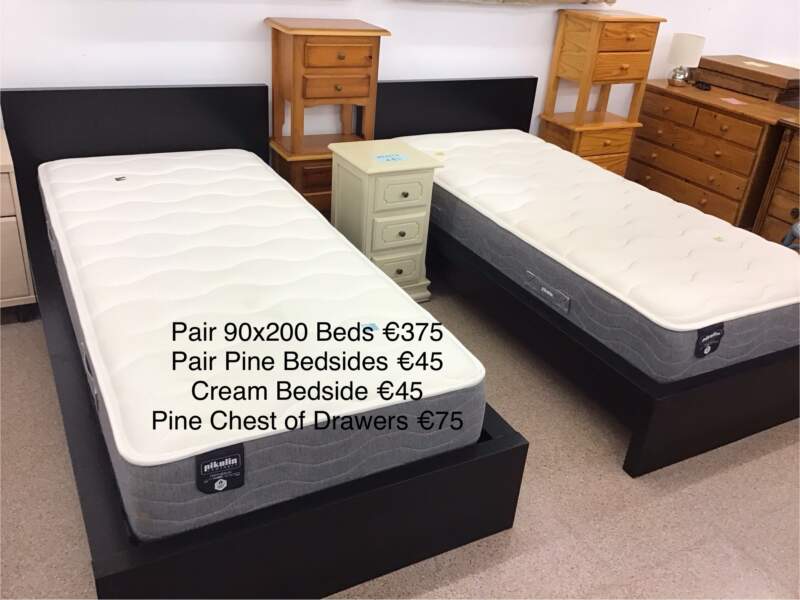 Pair Black Single Beds