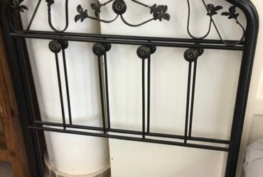 Pair Black Iron Headboards