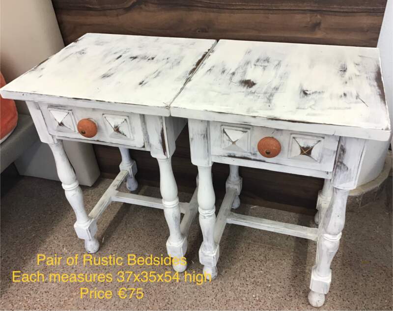 Pair Rustic Bedsides