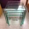 Nest of 3 Heavy Glass Tables