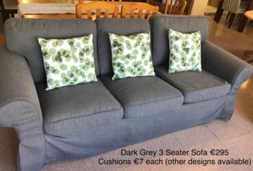 Dark Grey 3 Seater Sofa