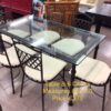 Glass Table & 6 Iron Chairs