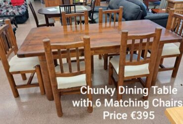 Chunky Table & 6 Chairs