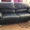 Navy Leather Sofa