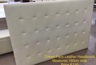 White Faux Leather Headboard