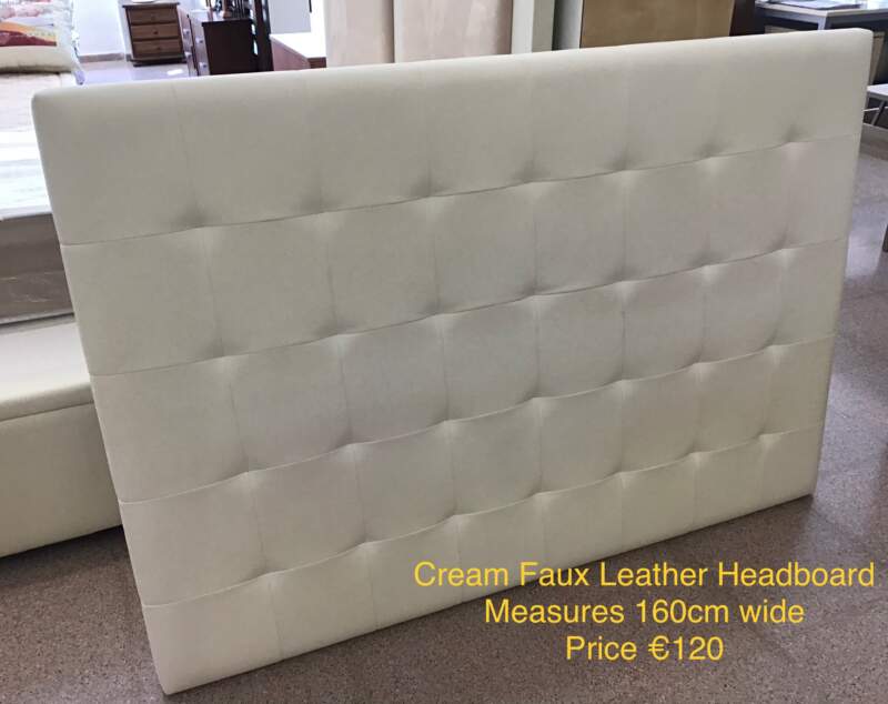 White Faux Leather Headboard