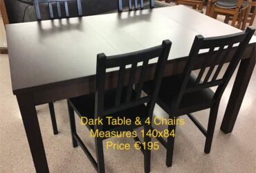 Dark Table & 4 Chairs