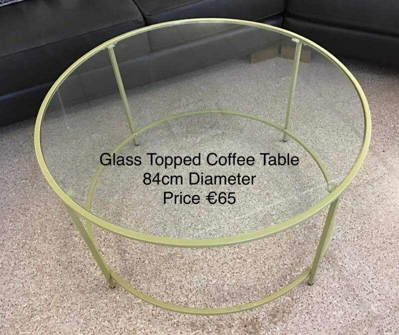 Round Glass/ Gold Coffee Table