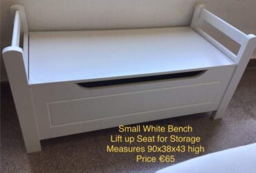 Small White Storage Bench