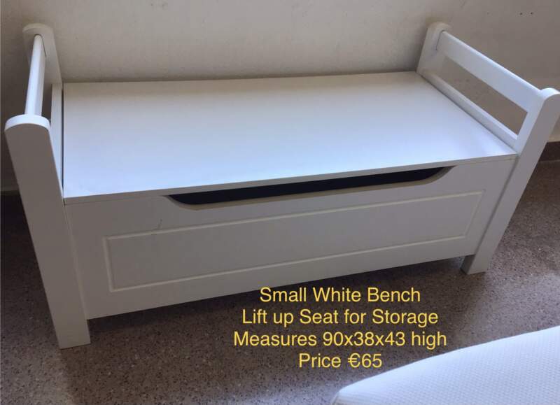 Small White Storage Bench