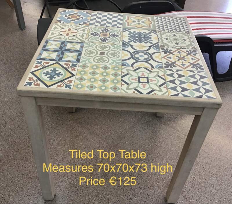 Small Tiled Top Table