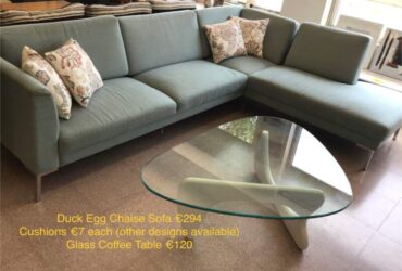 Duck Egg Blue Chaise Sofa