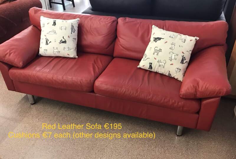 Red Leather Sofa