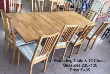 Dining Table & 10 Chairs