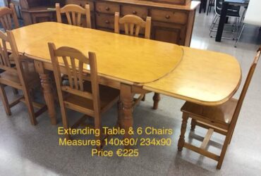 Pine Table & 6 Chairs