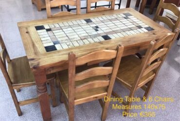 Rustic Style Table & 6 Chairs