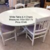 White Dining Table & 4 Chairs