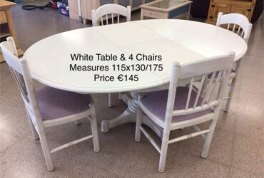 White Dining Table & 4 Chairs