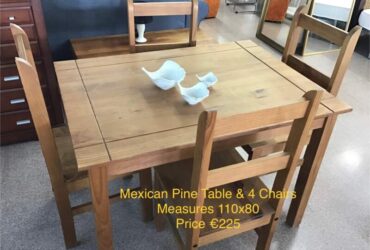 Mexican Pine Table & 4 Chairs