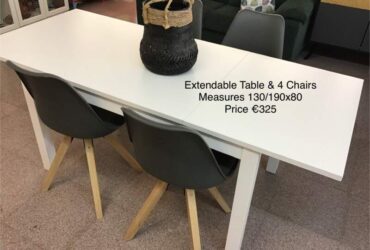 White Dining Table & 4 Chairs