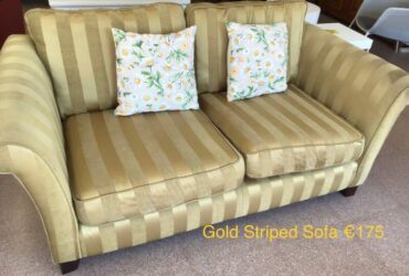 Gold Striped Sofa